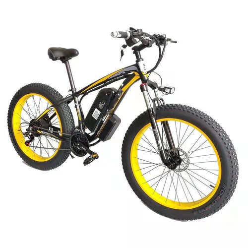 Forever E-Glide Snow 26 Fat Tire Electric Mountain Bike 350W 21-Speed