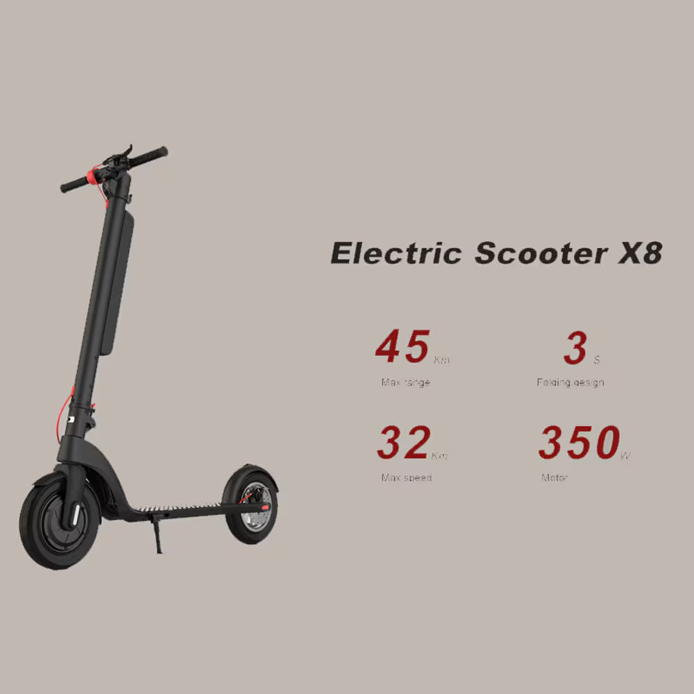 CruzaVolt Urban X1 350W Folding Electric Scooter with LED Display